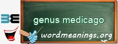 WordMeaning blackboard for genus medicago